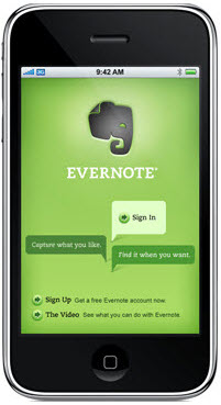 Evernote iPhone app