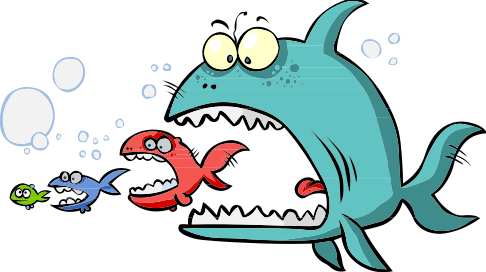 Big fish eating littler fish