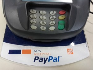 PayPal signage on POS terminal