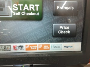 PayPal logo on self-checkout machine