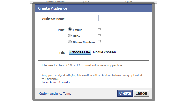 Facebook customer and identify matching tool