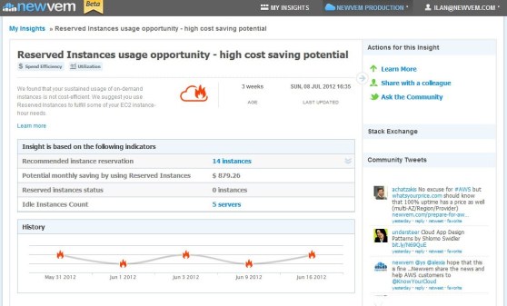 Newvem recommendation - Amazon Web Services