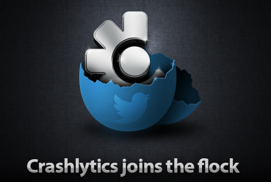 Promotional image announcing Twitter's acquisition of Crashlytics