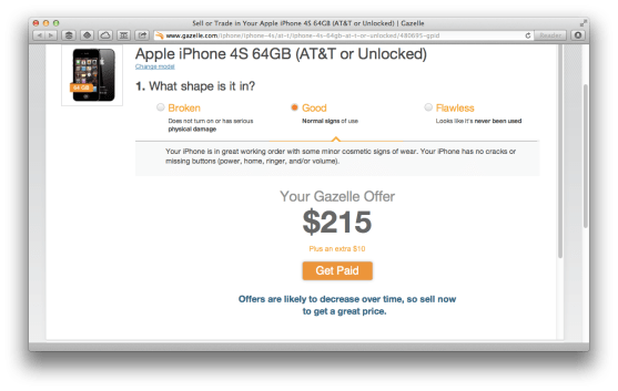 gazelle iPhone 4S offer