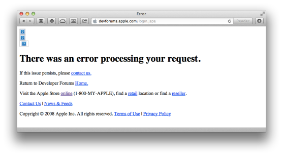 Even the Apple developer forums are down right now