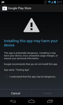 You can use Google Play to verify app security