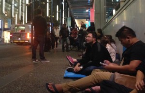 Lining up last night for the iPhone, in Vancouver, Canada.