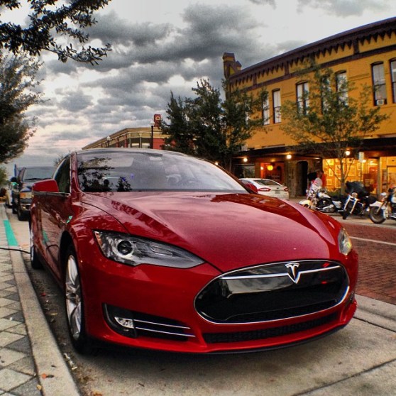A Tesla Model S.