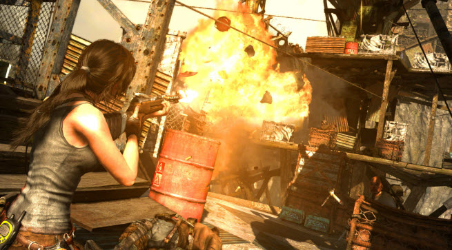 Tomb Raider: Definitive Edition explosions and fire Explosions and fires will look better in Tomb Raider: Definitive Edition.