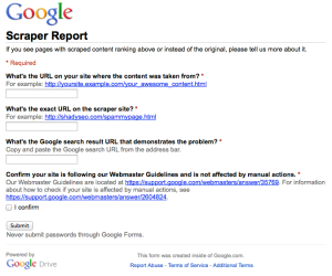google scraper report