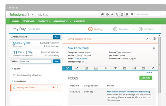 Infusionsoft can be your marketing calendar, too