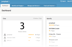 A JumpLead dashboard