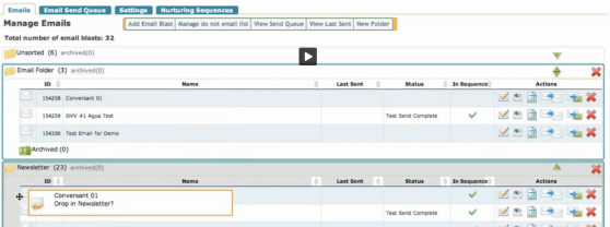 Genoo's drag-and-drop email campaign interface