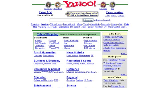 yahoo classic homepage