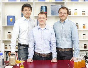 Brewbarrel founders Ping Lu, Wolfgang Westermeyer, and Dominik Guber.