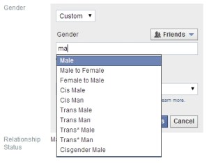 Facebook gender options