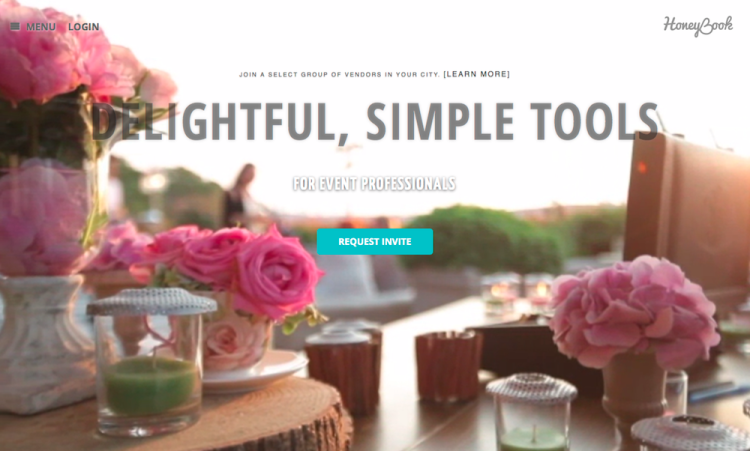 The HoneyBook home page