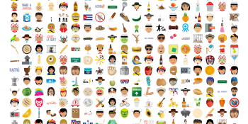 Text Latino with Latin America-inspired emojis