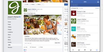 Facebook swipes at LinkedIn by letting brands post job openings on Pages