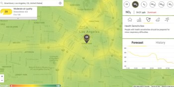 BreezoMeter shows a map of real-time air pollution in big cities