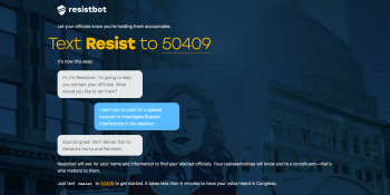 5 bots to try this week: Resistbot, Adonis, eBay ShopBot, Daily FitBot, and Hey Taco!