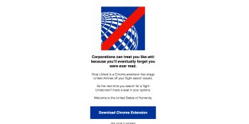 This Chrome extension blocks United Airlines from flight searches