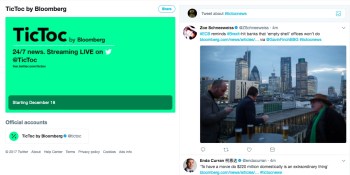 Bloomberg’s TicToc 24/7 news channel launches as Twitter doubles down on live video