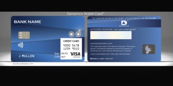 This credit card has a display and a cell phone connection