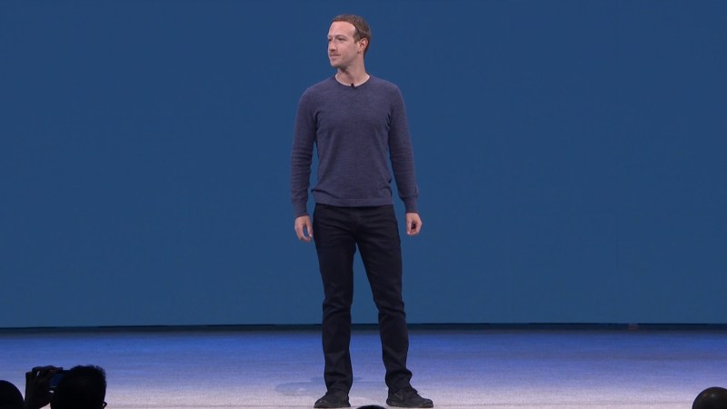 Mark Zuckerberg on stage at F8.