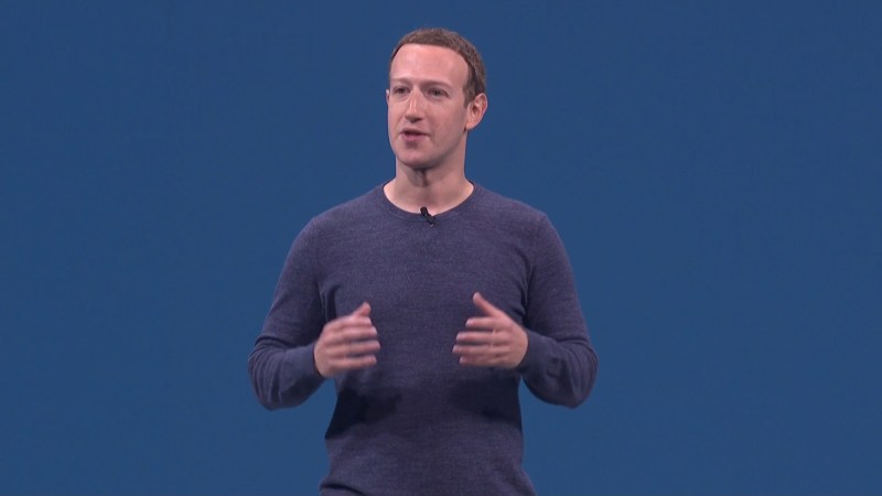 Mark Zuckerberg on stage at F8.