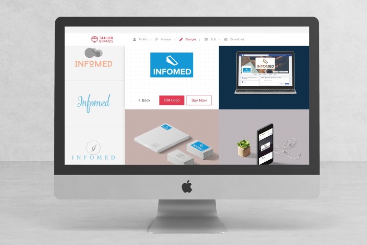 Tailor Brands interface