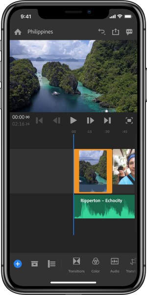 Adobe Rush iPhone X timeline