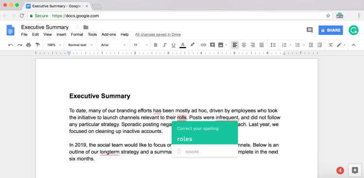 Grammarly Google Docs
