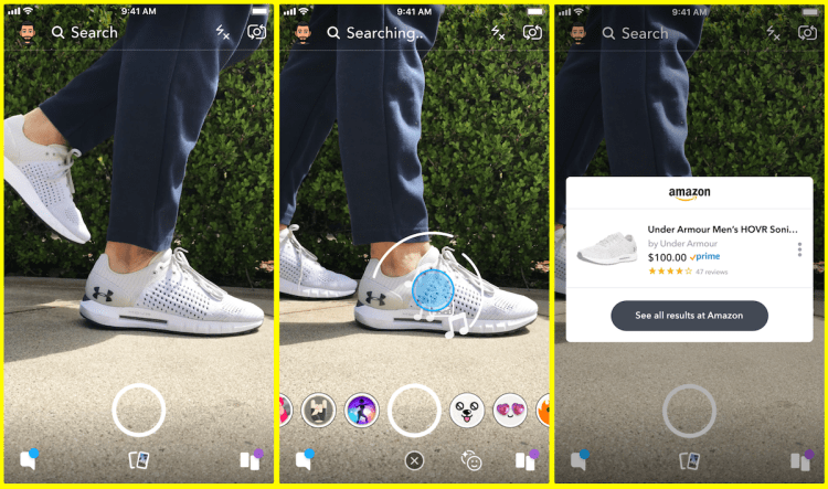 A rendering of how Snapchat's visual search will work.