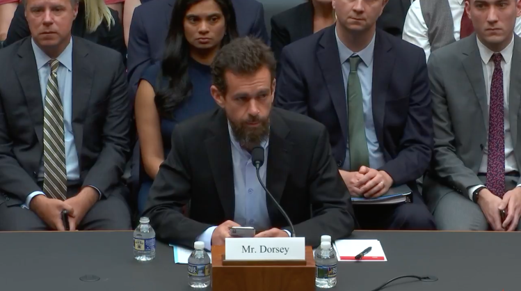 Twitter CEO Jack Dorsey testifies in front of the House Energy and Commerce Committee. 
