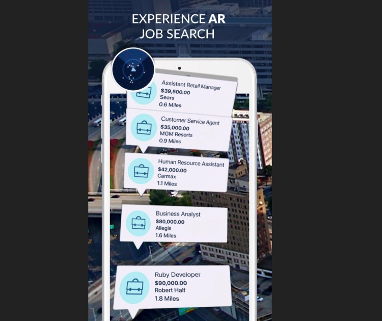 Augmented reality job search