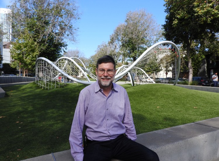 Gadi Singer of Intel takes a break in South Park in San Francisco.