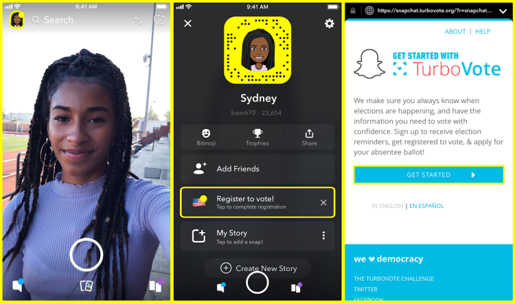 Snap partnered with TurboVote to add a