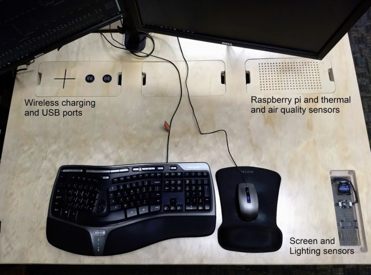 The components of a smart desk.