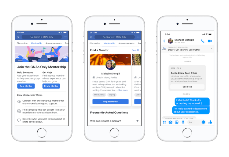 Facebook's mentorship tool 