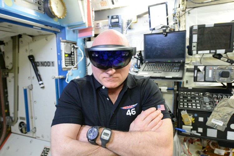 Wearing the HoloLens on the International Space Station. 