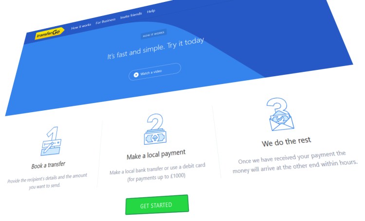 TransferGo homepage
