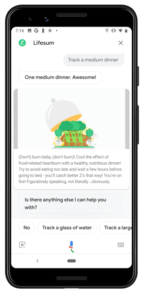 Lifesum Google Assistant