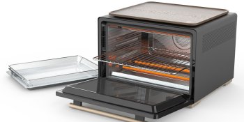 Whirlpool’s smart countertop oven sets cooking time and temperature