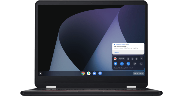 A Chromebook using Instant Tethering