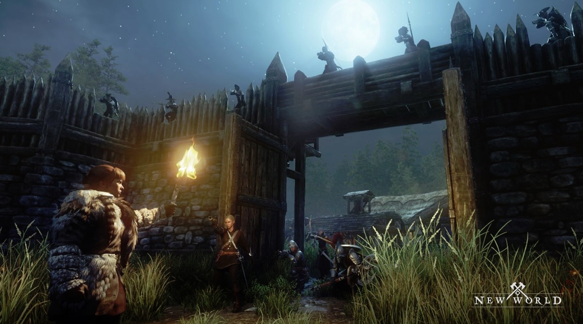 At the gate of a fortress.