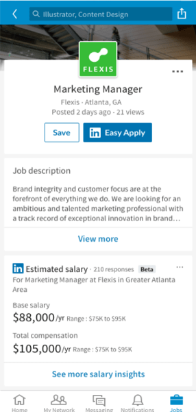LinkedIn Salary Insights on Jobs