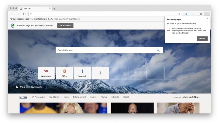 Microsoft's Edge browser is available now in beta for macOS.