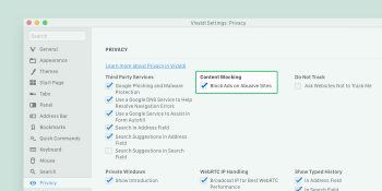 Vivaldi 2.6 introduces abusive ad blocking, revamped user profiles