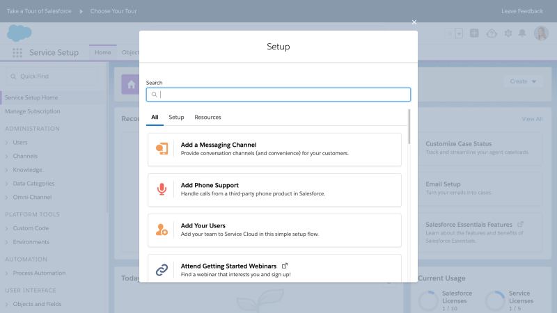 Salesforce Essentials Guided set up in Essentials